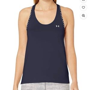Under Armour Women's Tech Loose Knockout Tank Top Midnight Navy/White